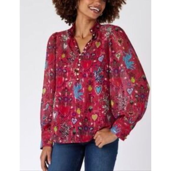 NWOT Crosby Blaise Blouse, XS, $225 E3 - Picture 2 of 8